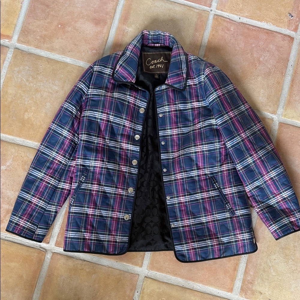 Coach plaid quilted jacket